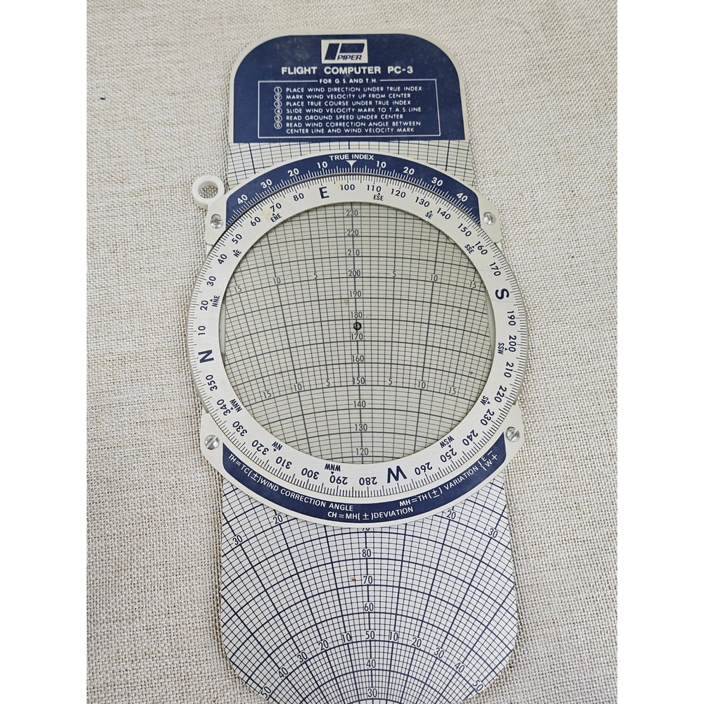 Vintage Flight Computer Plotter Protractor Navigation Pilot Aviation Tools Set - Picture 7 of 10